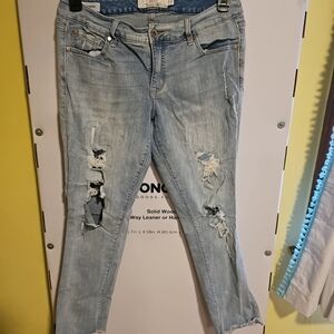 Women's Size 10 Torrid Boyfriend Denim Blue Jeans Ripped